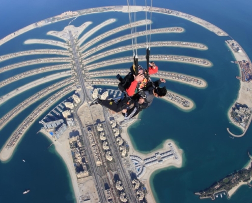 Ace Skydiving Over the Palm Jumeirah, Skydive Dubai, United Arab Emirates (Top View of the Palm Jumeirah)