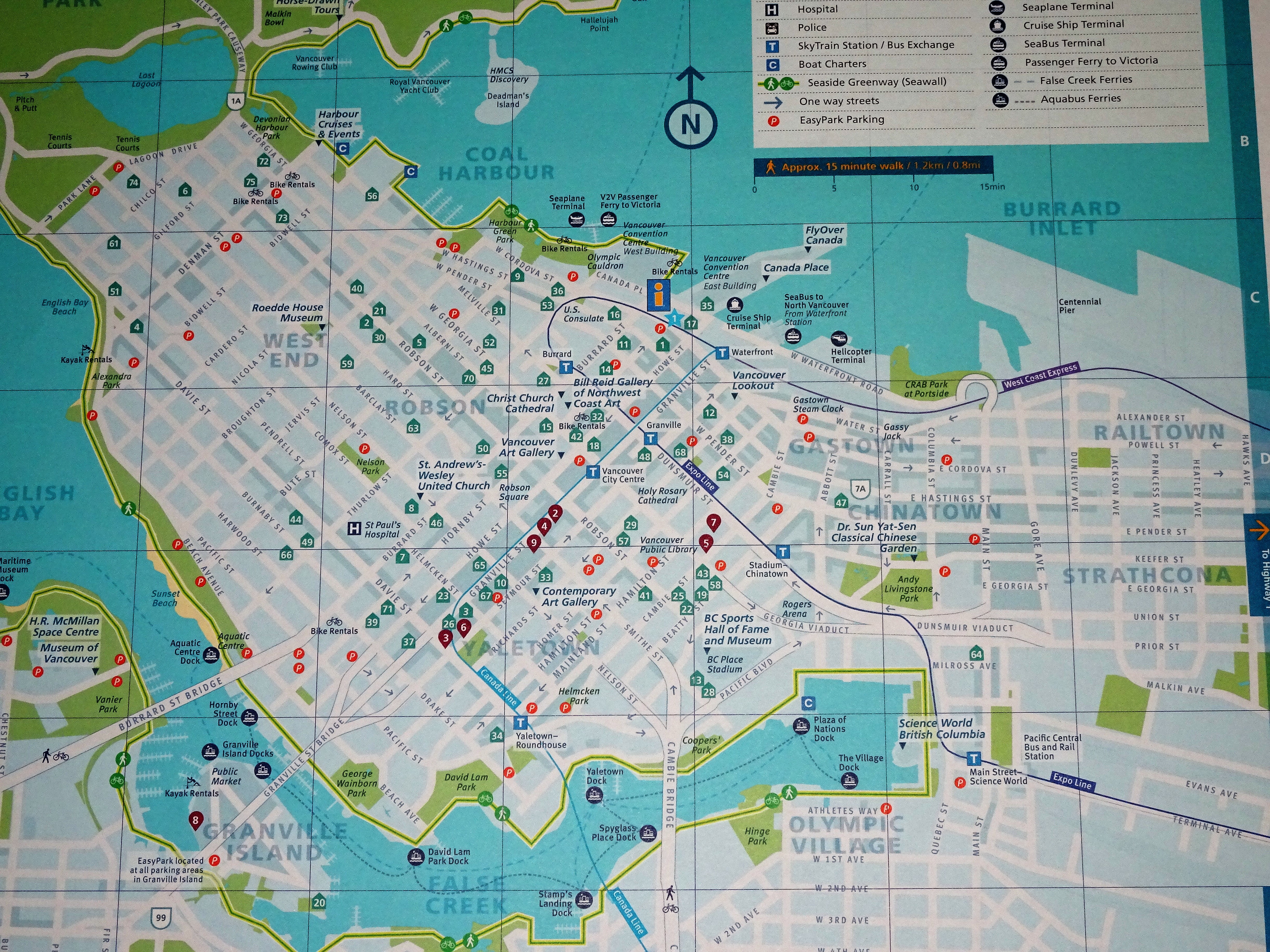 Map of Vancouver's Main Regions, Vancouver, Canada (Full Resolution)