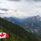 Mountains and Canadian Flag, Banff, Canada