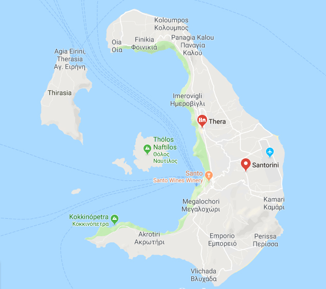 Detailed Map Of Santorini   Map Of Santorini Greece 