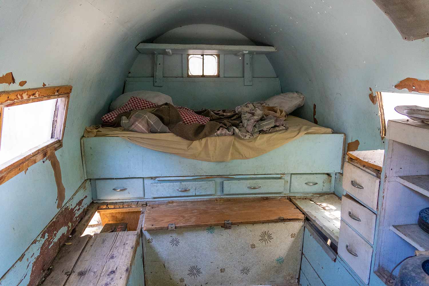 Covered Wagon Interior 1, Antelope Island, Utah, United States