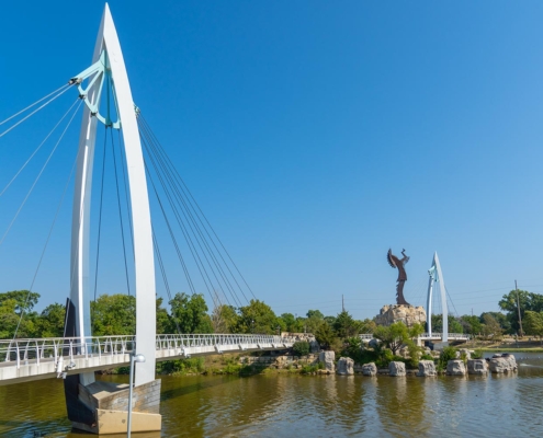 The Keeper of the Plains and Bridges, Wichita, Kansas, United States